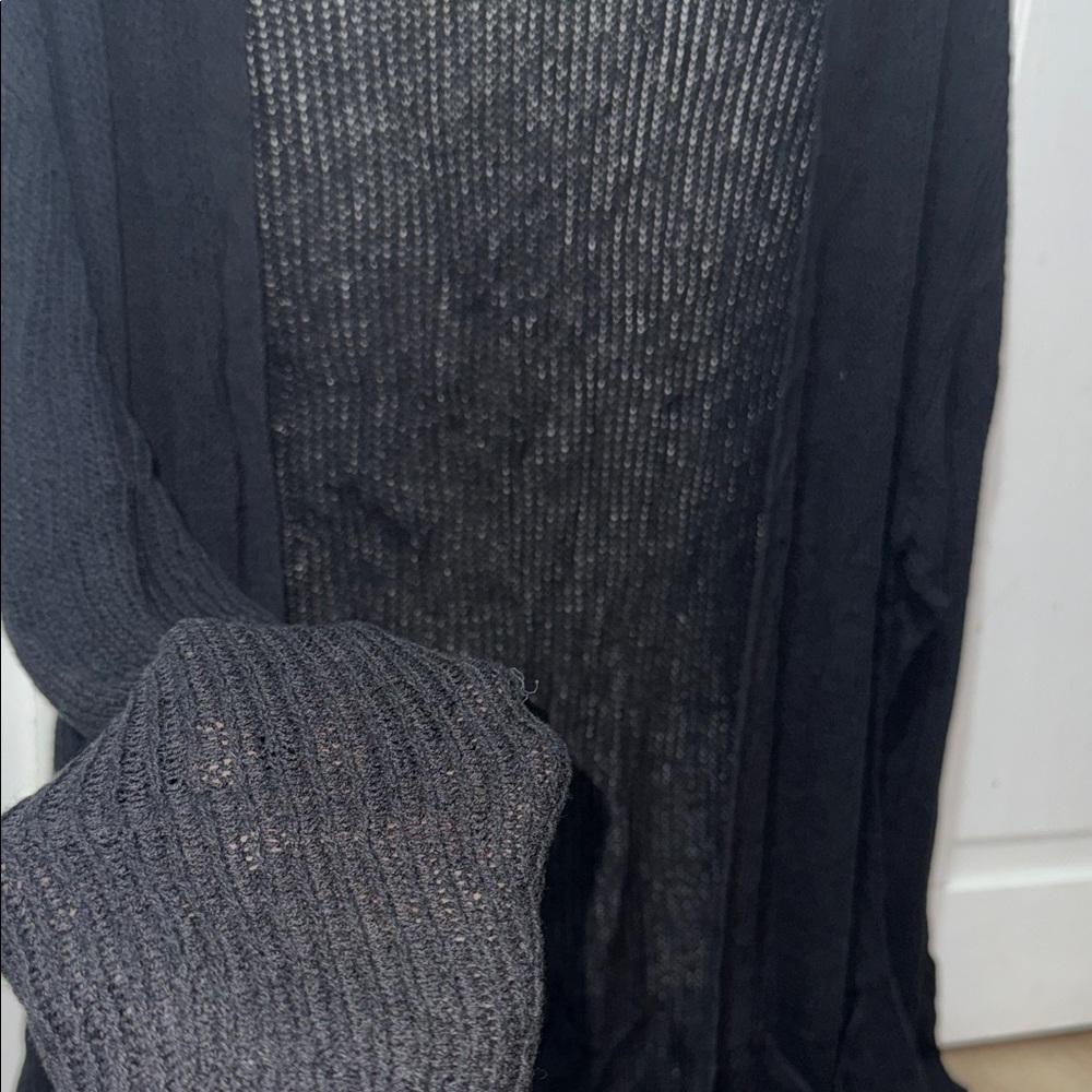 2 Cardigans Laura Scott Taupe Open-Front Lightweight and black Uniqlo Size Large - Picture 9 of 9
